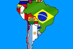 South America Flag Map